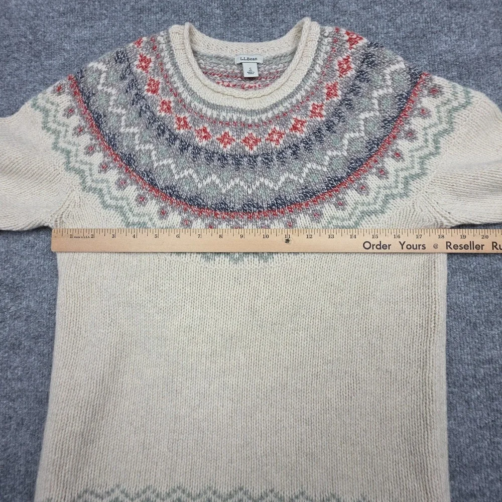 LL Bean Fair Isle Wool Sweater Women's Small Knit Multi Color - Picture 8 of 11